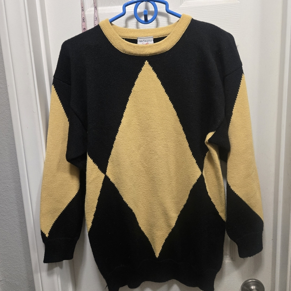 Mondi vintage Black and yellow wool blend Sweater size 38/m